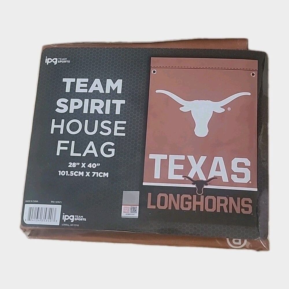 Texas Longhorns UT UNIV Team Spirit House Flag 28" x 40" NEW